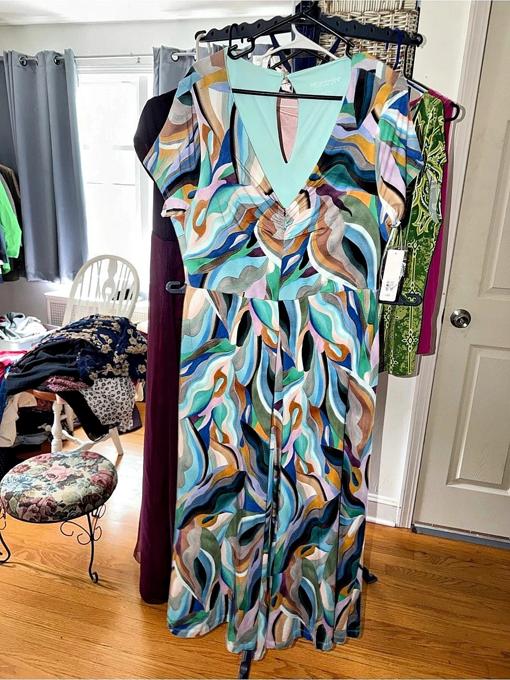 Soft surroundings Jumpsuit Abstract Print Size 1 NWT